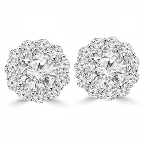 2.05 Ct Ladies Round Cut Diamond Stud Earring In 14 kt White Gold